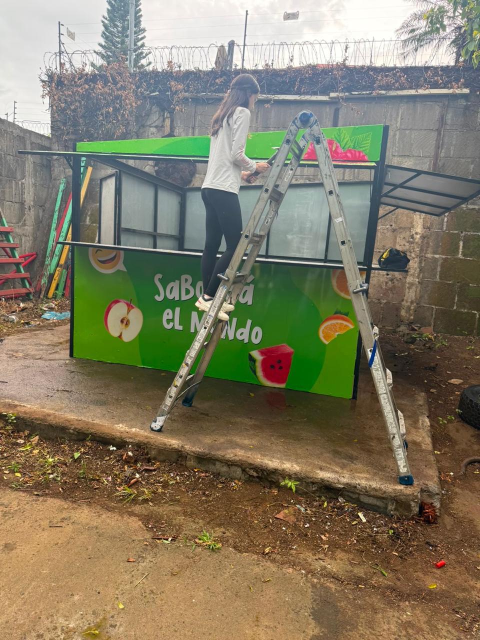 Kiosk behind-the-scenes work during the Engineers for Hope school transformation