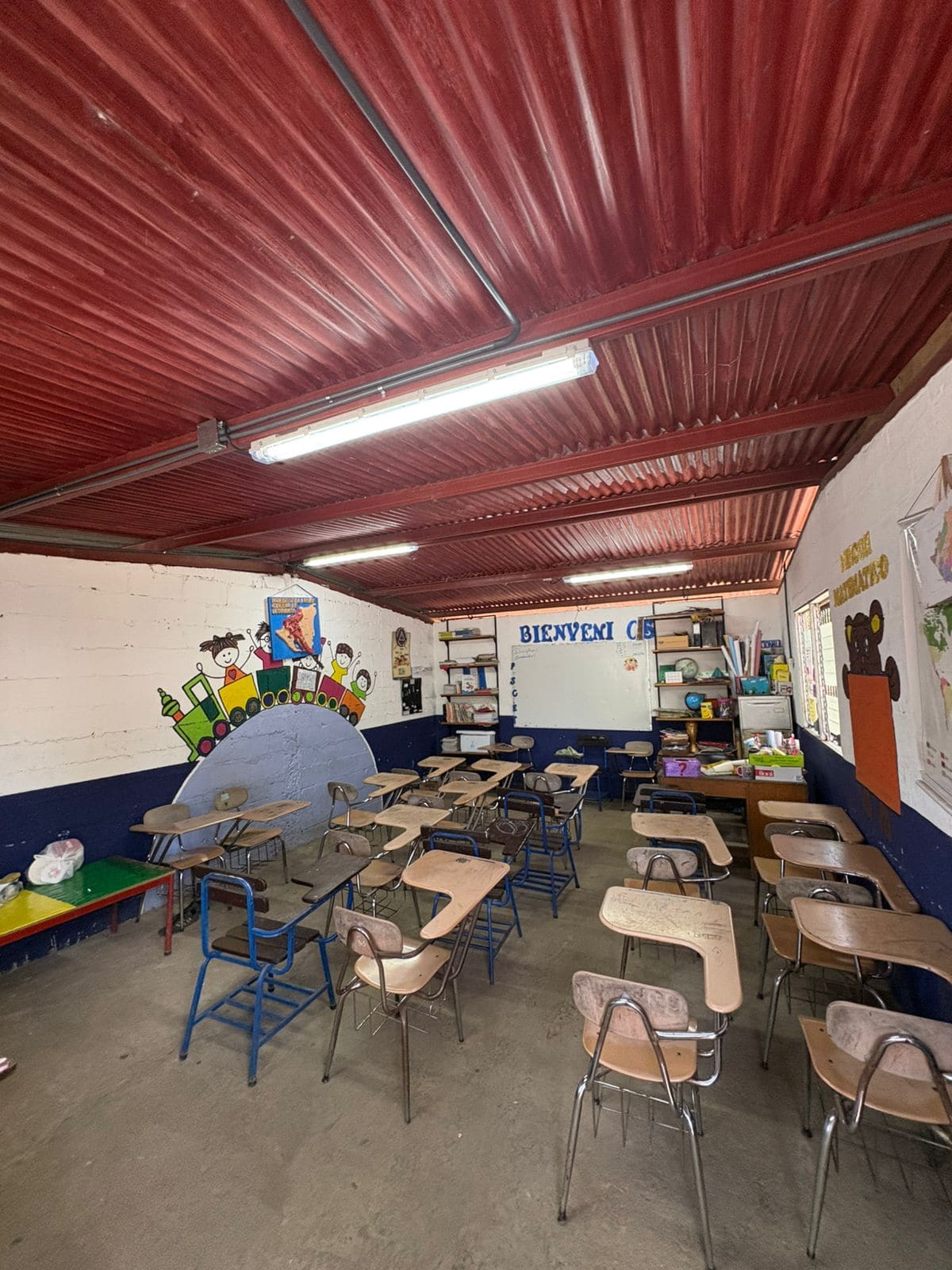 Classroom after electrical system restoration